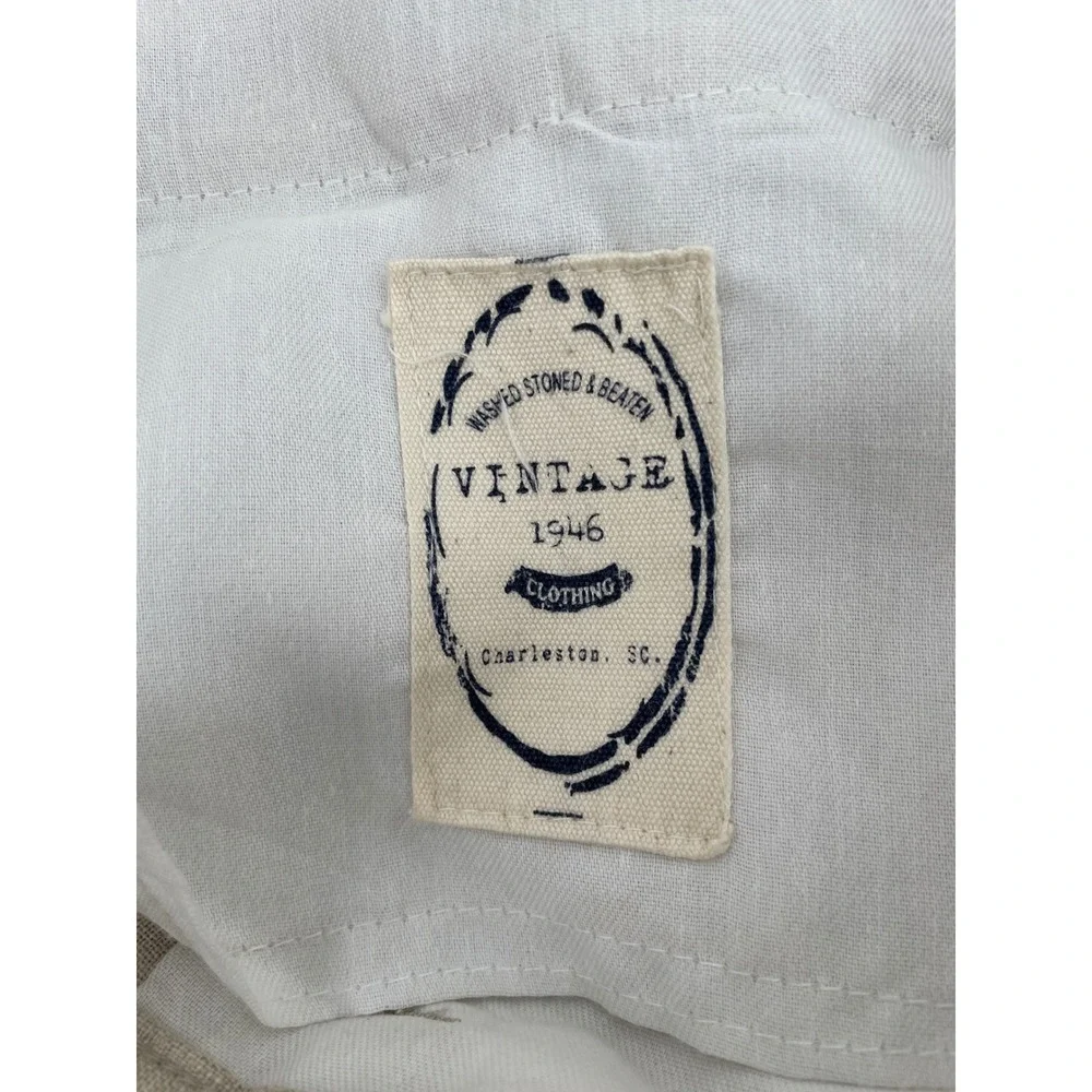 Linen Shorts Mens 36 Oatmeal 100% Linen‎ Flat Front Quiet Luxury Old Money